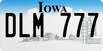 IA license plate DLM777
