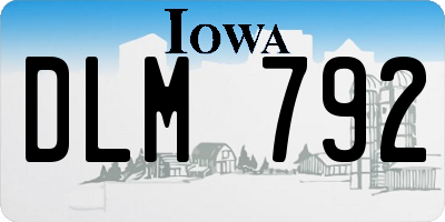 IA license plate DLM792