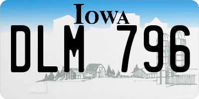 IA license plate DLM796