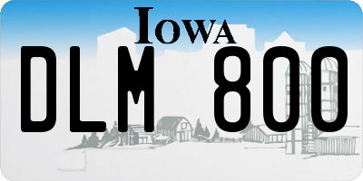 IA license plate DLM800