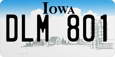 IA license plate DLM801