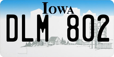 IA license plate DLM802