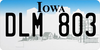 IA license plate DLM803