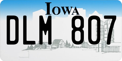 IA license plate DLM807