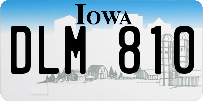 IA license plate DLM810