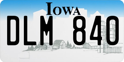 IA license plate DLM840