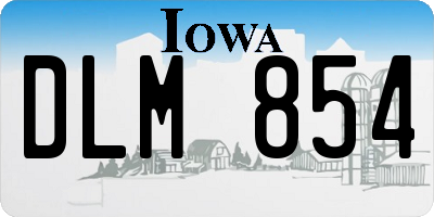 IA license plate DLM854