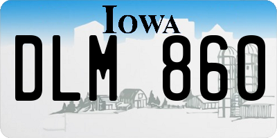 IA license plate DLM860