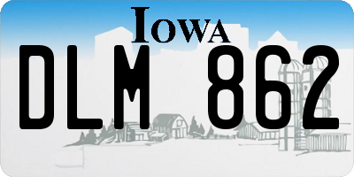 IA license plate DLM862