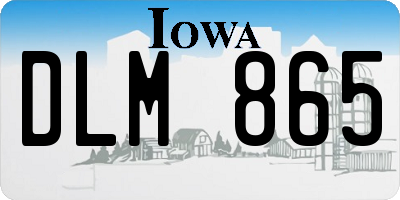 IA license plate DLM865