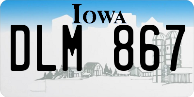 IA license plate DLM867