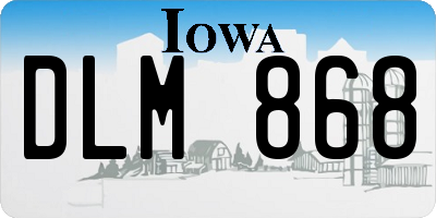 IA license plate DLM868