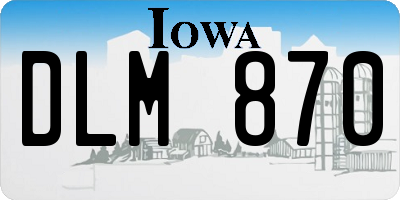 IA license plate DLM870
