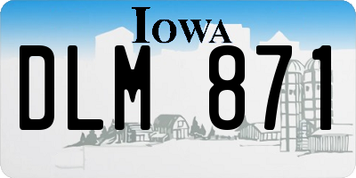 IA license plate DLM871