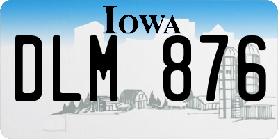IA license plate DLM876