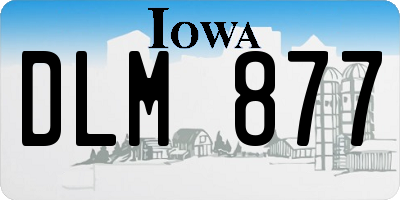 IA license plate DLM877