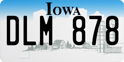 IA license plate DLM878