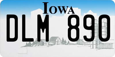 IA license plate DLM890