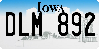 IA license plate DLM892