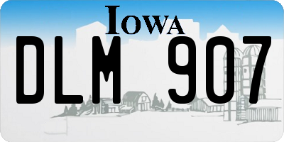 IA license plate DLM907