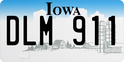 IA license plate DLM911