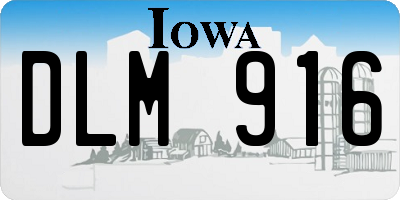 IA license plate DLM916