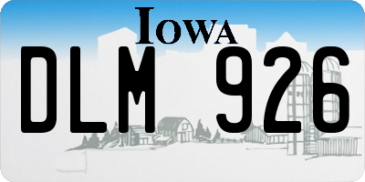 IA license plate DLM926