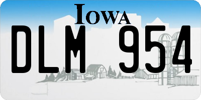 IA license plate DLM954