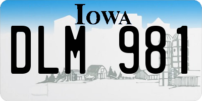 IA license plate DLM981