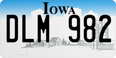 IA license plate DLM982