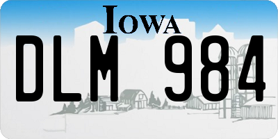 IA license plate DLM984