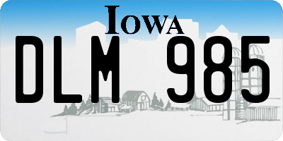 IA license plate DLM985