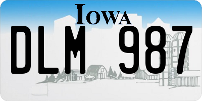 IA license plate DLM987