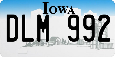 IA license plate DLM992