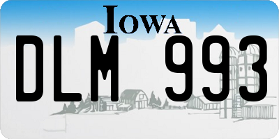 IA license plate DLM993