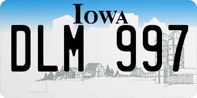 IA license plate DLM997