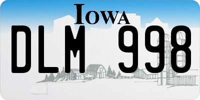 IA license plate DLM998