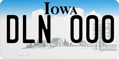 IA license plate DLN000