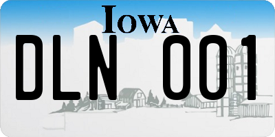 IA license plate DLN001
