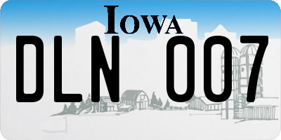IA license plate DLN007