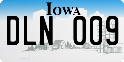 IA license plate DLN009