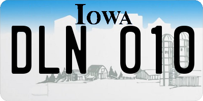IA license plate DLN010
