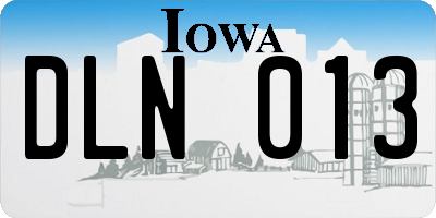 IA license plate DLN013
