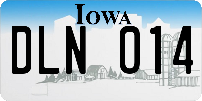 IA license plate DLN014