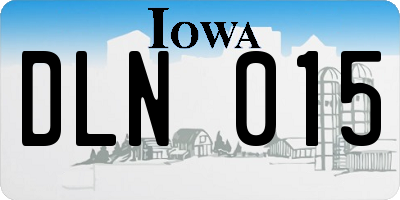 IA license plate DLN015