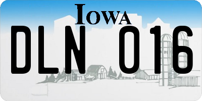 IA license plate DLN016