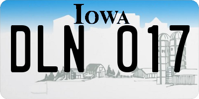 IA license plate DLN017