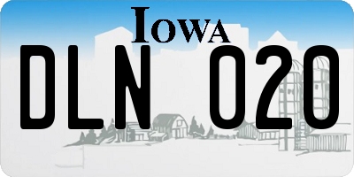 IA license plate DLN020