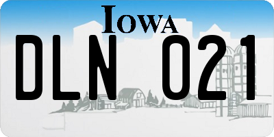 IA license plate DLN021
