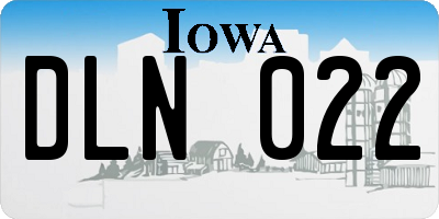 IA license plate DLN022